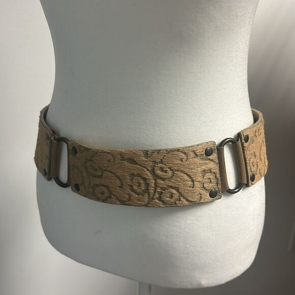 Vintage Nanni Italy Pony Hair Embossed Belt – Size 85/34 main image 5